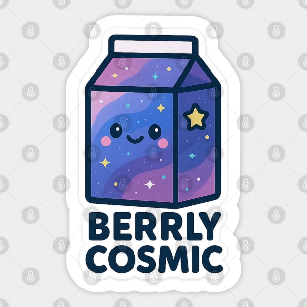 Berrly Cosmic – Cosmo Bites Kawaii Galaxy Milk Carton Design Sticker by Anne Lee